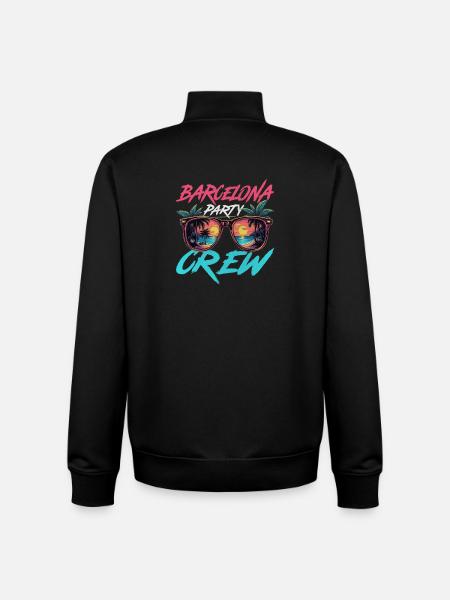 Barcelone Party Crew - Sweat zippé unisexe en coton bio Stanley/Stella - noir