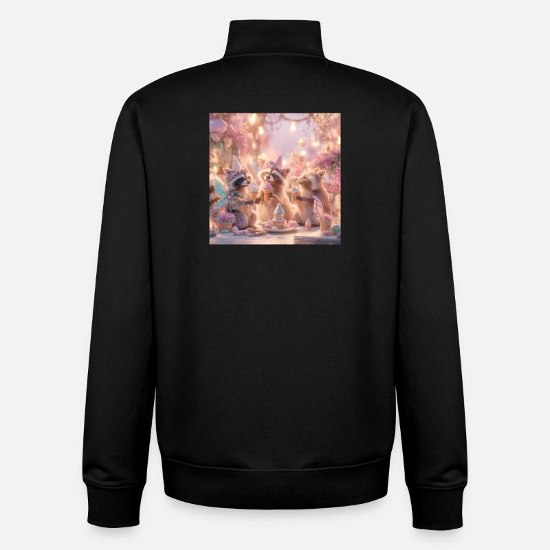 Märchenwald Waschbär Fest - Unisex Organic Zip Sweatshirt von Stanley/Stella - Schwarz