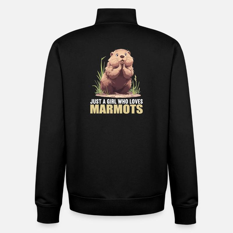 Marmots Groundhog - Unisex Organic Zip Sweatshirt by Stanley/Stella - black