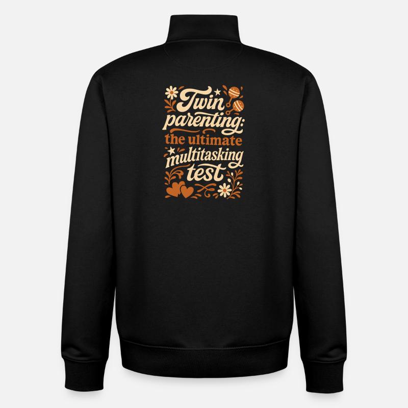 Zwillingseltern | Multitasking Test - Unisex Organic Zip Sweatshirt von Stanley/Stella - Schwarz