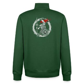 Furchtloser Wikinger Krieger - Walhalla wartet - Unisex Organic Zip Sweatshirt von Stanley/Stella - Flaschengrün - Hinten - AI Model Male 185 dark (185cm)