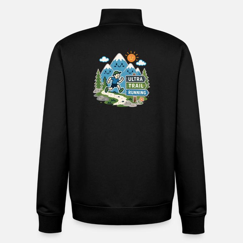 Ultra Trail Running - Sweat zippé unisexe en coton bio Stanley/Stella - noir