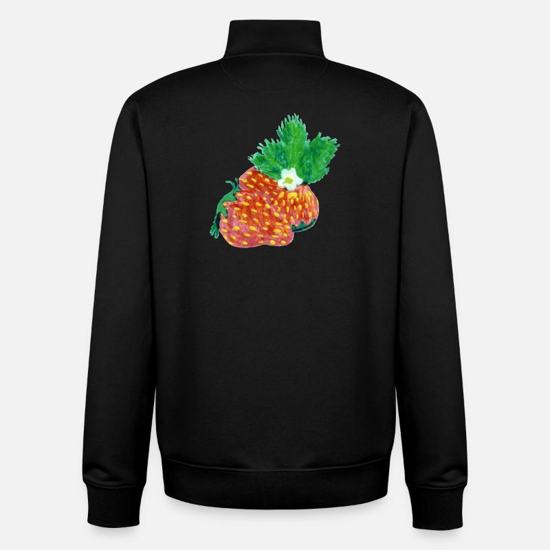 Art de la fraise - Sweat zippé unisexe en coton bio Stanley/Stella - noir