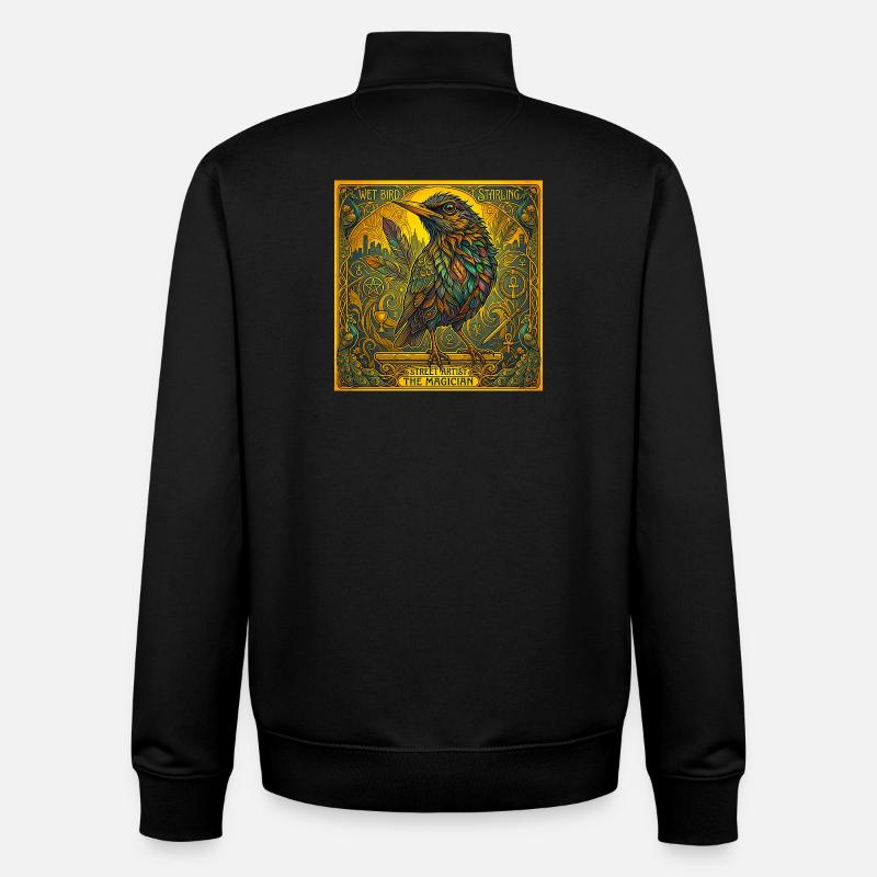 Blackbird, le Magicien - Sweat zippé unisexe en coton bio Stanley/Stella - noir