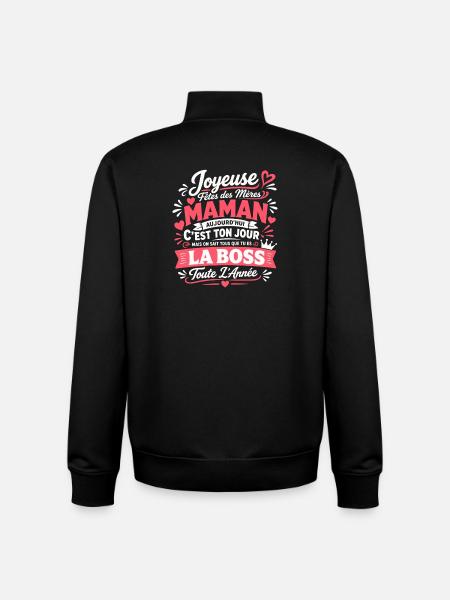 Maman - Sweat zippé unisexe en coton bio Stanley/Stella - noir