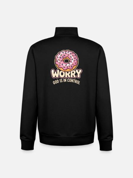 Ne vous inquiétez pas : Dieu contrôle - Sweat zippé unisexe en coton bio Stanley/Stella - noir