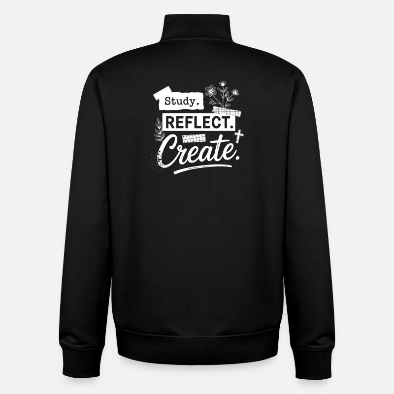 Lerne. Reflektiere. Erschaffe. - Unisex Organic Zip Sweatshirt von Stanley/Stella - Schwarz