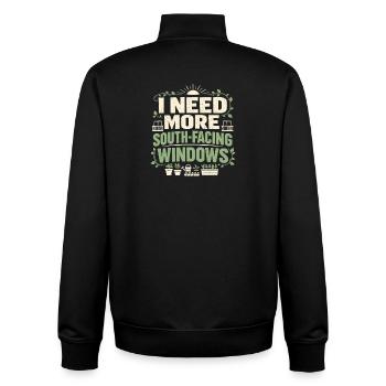 More South Windows | Urban Jungle - Unisex Organic Zip Sweatshirt by Stanley/Stella - black - Back - AI Model Male 185 light (185cm)