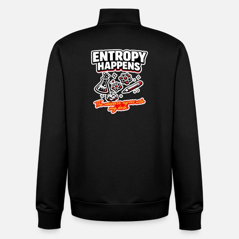 Entropie passiert am Schreibtisch - Unisex Organic Zip Sweatshirt von Stanley/Stella - Schwarz
