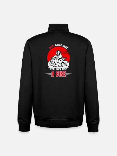 Real Men Ride Bike - Unisex Organic Zip Sweatshirt by Stanley/Stella - black