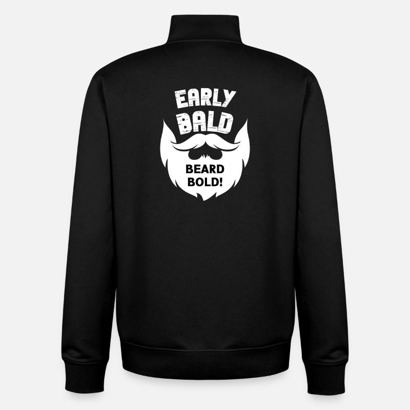 Early Bald Beard Bold - Unisex Organic Zip Sweatshirt by Stanley/Stella - black