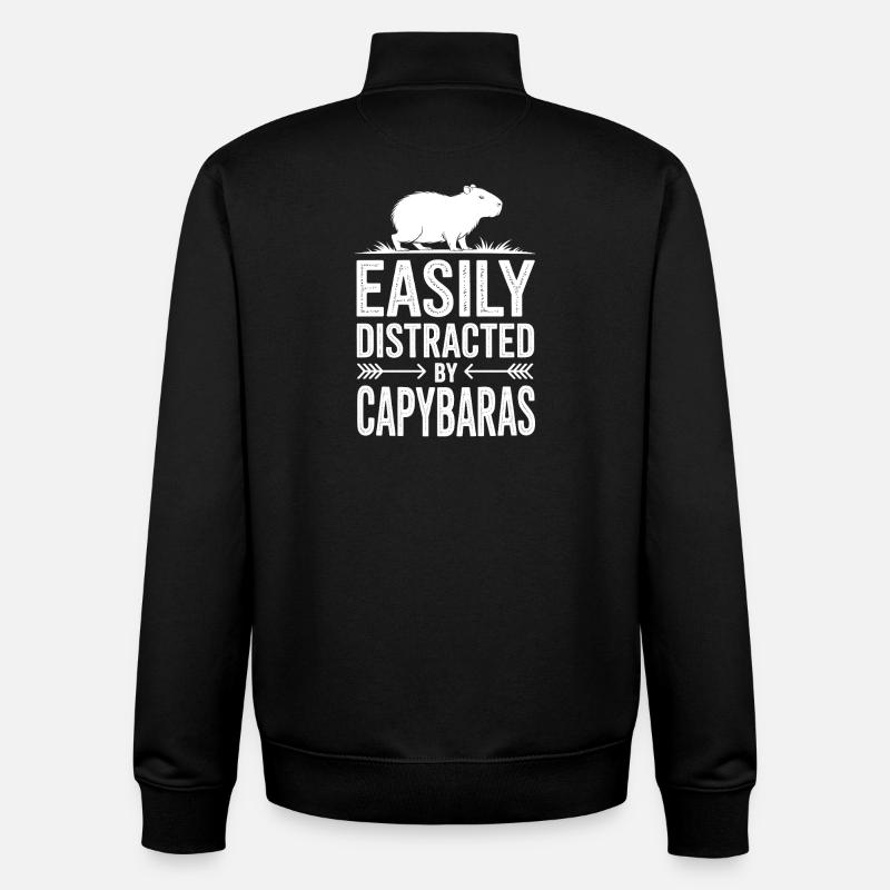 Capybara Sprüche Capybara Lustig Capybara Geschenk - Unisex Organic Zip Sweatshirt von Stanley/Stella - Schwarz