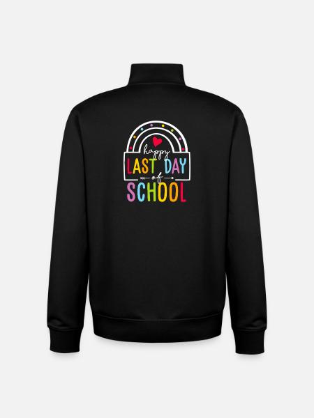 Last Day Rainbow School Cheer - Unisex Organic Zip Sweatshirt by Stanley/Stella - black