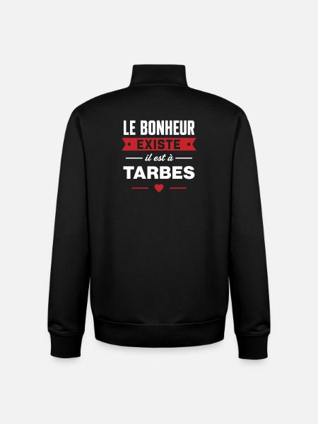 Bonheur Existe Tarbes - Sweat zippé unisexe en coton bio Stanley/Stella - noir