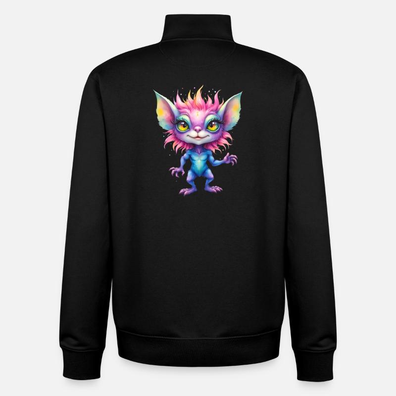 Fantasy Rainbow Creature - Unisex Organic Zip Sweatshirt by Stanley/Stella - black