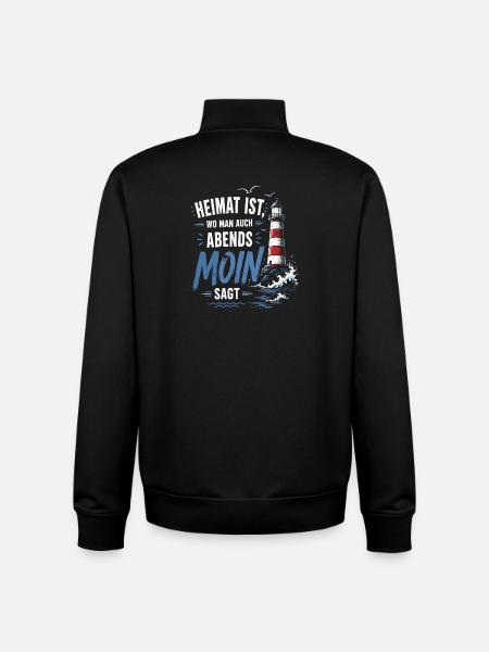 Heimat Moin Abend Leuchtturm - Unisex Organic Zip Sweatshirt von Stanley/Stella - Schwarz