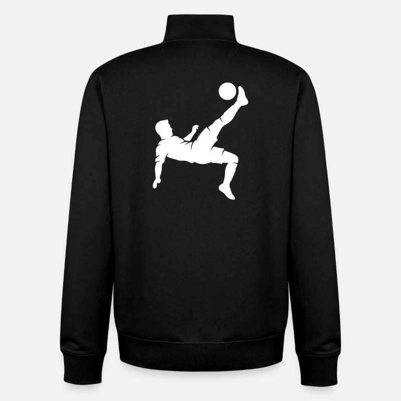 Bicyclette du footballeur - Sweat zippé unisexe en coton bio Stanley/Stella - noir