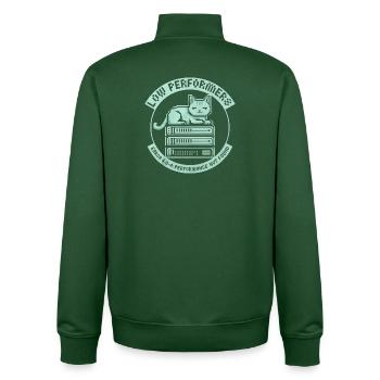 Low Performers Cat Server Pixel Art - Unisex Organic Zip Sweatshirt by Stanley/Stella - bottle green - Back - AI Model Male 185 dark (185cm)