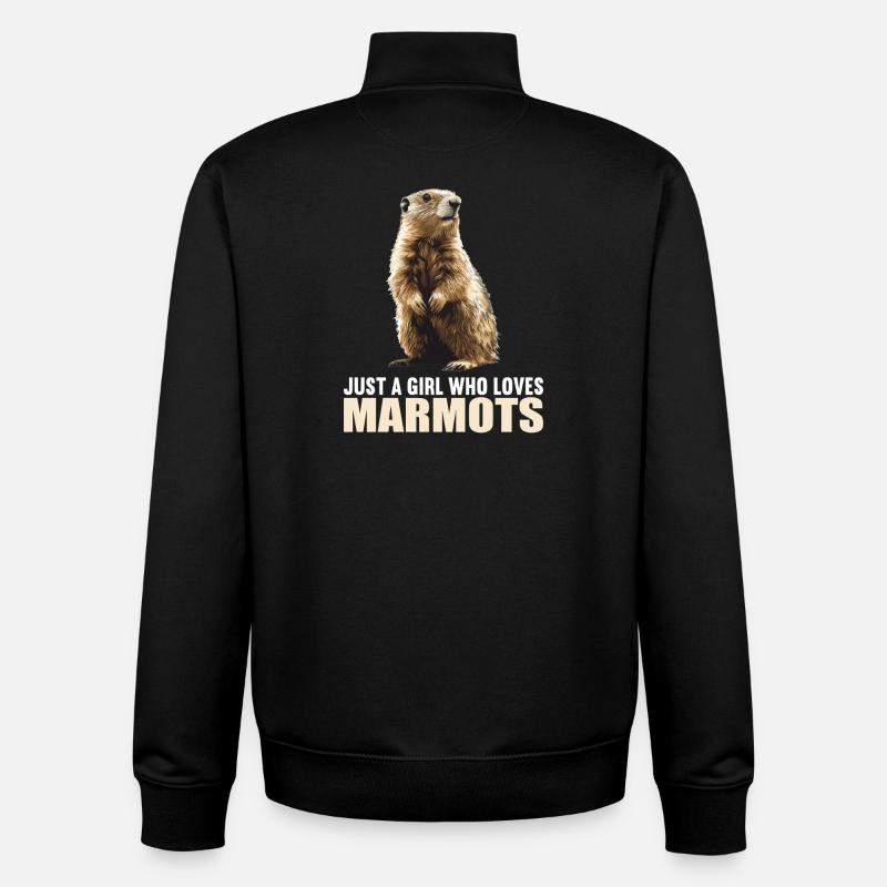 Marmottes Marmotte - Sweat zippé unisexe en coton bio Stanley/Stella - noir