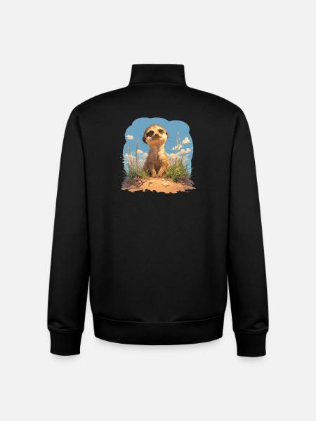 Suricate Erdmännchen - Sweat zippé unisexe en coton bio Stanley/Stella - noir