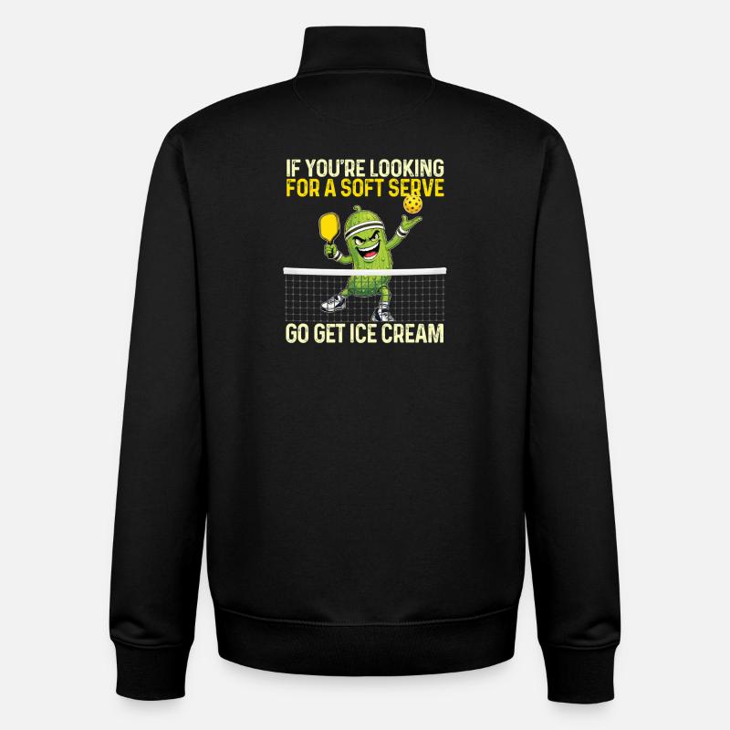 Soft Server Cream Pickleball - Unisex Organic Zip Sweatshirt by Stanley/Stella - black