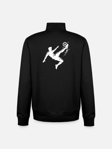 Overhead kick football silhouette - Unisex Organic Zip Sweatshirt by Stanley/Stella - black