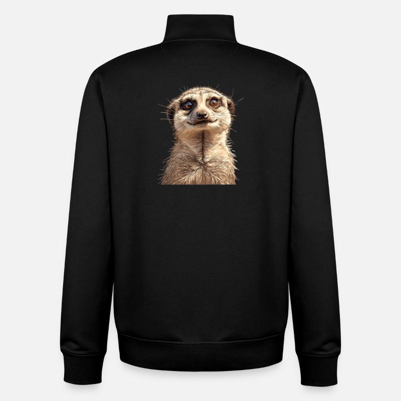 Suricate Erdmännchen - Sweat zippé unisexe en coton bio Stanley/Stella - noir