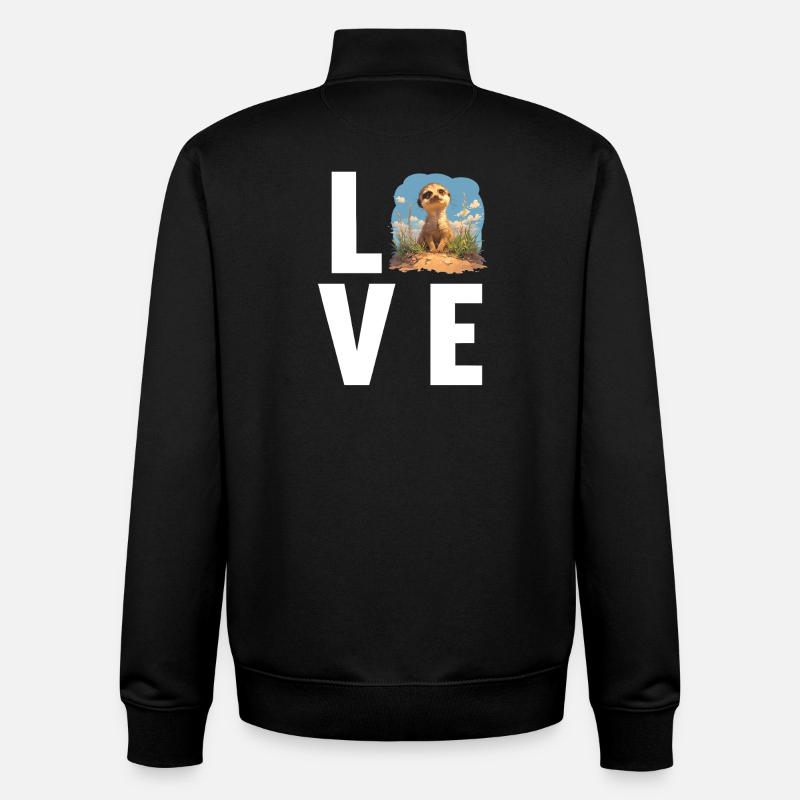 Suricate Erdmännchen - Sweat zippé unisexe en coton bio Stanley/Stella - noir