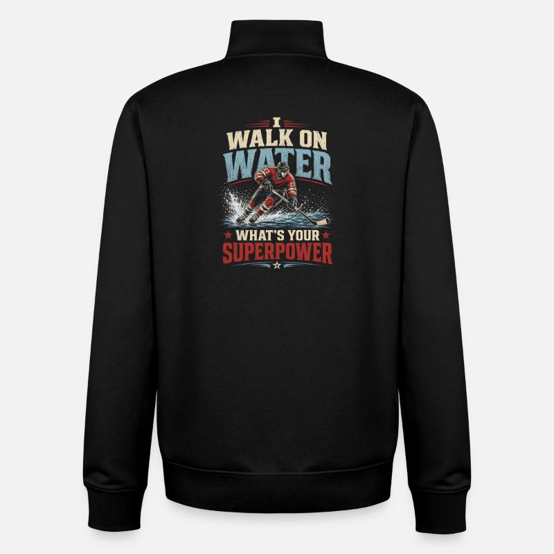 Superpuissance du Marcheur d’Eau - Sweat zippé unisexe en coton bio Stanley/Stella - noir