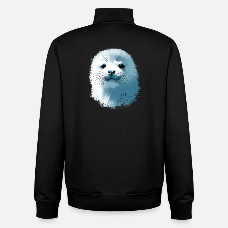Bébé phoque - Sweat zippé unisexe en coton bio Stanley/Stella - noir