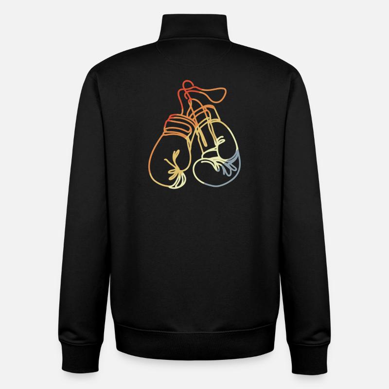 Boxhandschuhe Retro Style - Unisex Organic Zip Sweatshirt von Stanley/Stella - Schwarz
