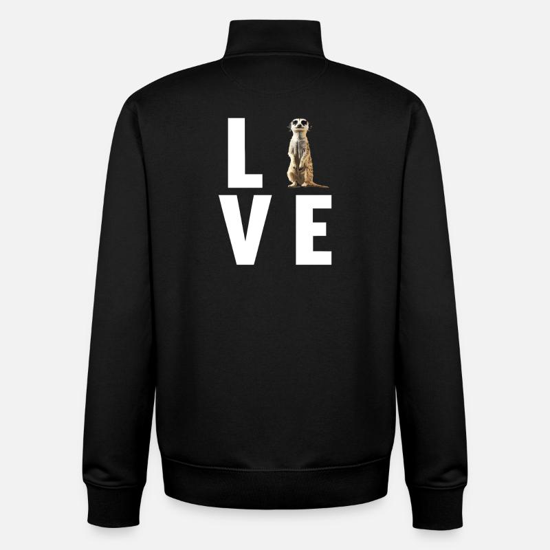 Meerkat Erdmännchen - Unisex Organic Zip Sweatshirt von Stanley/Stella - Schwarz