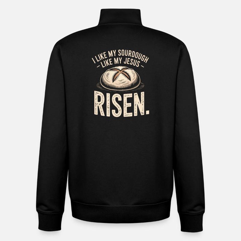 Levain de Jesus Tee - Sweat zippé unisexe en coton bio Stanley/Stella - noir