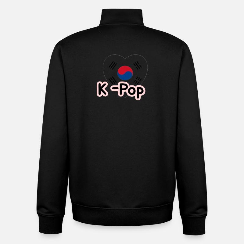 K-Pop Heart Taeguk Trigramm - Unisex Organic Zip Sweatshirt von Stanley/Stella - Schwarz