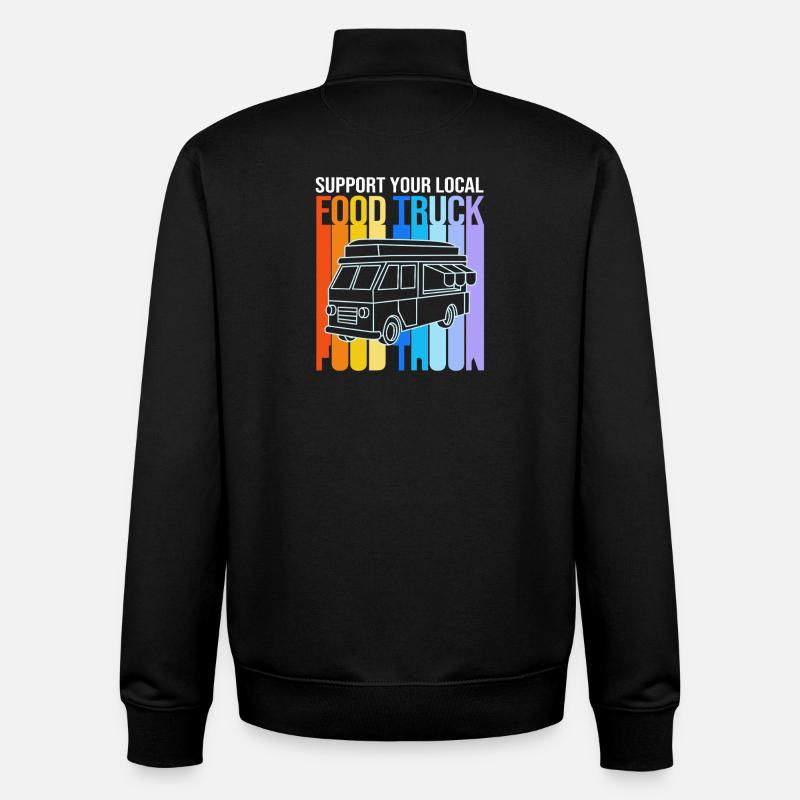Camion de Snacks Food - Sweat zippé unisexe en coton bio Stanley/Stella - noir