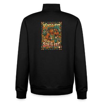 Kinda Fit Sorta Fat Bär Gewichtheben - Unisex Organic Zip Sweatshirt von Stanley/Stella - Schwarz - Hinten - AI Model Male 185 light (185cm)