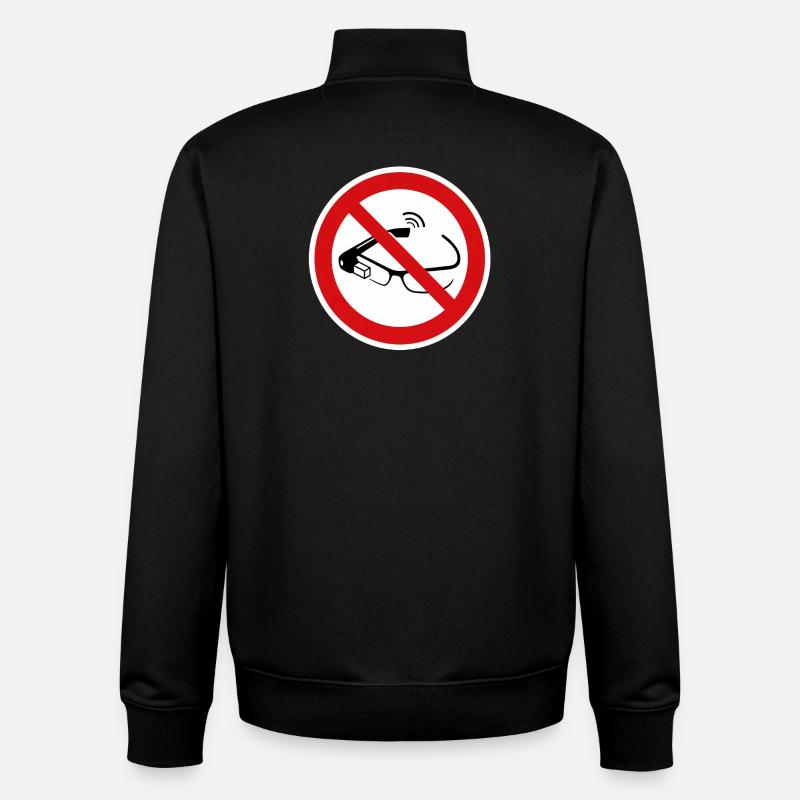 Smart glasses prohibited - Unisex Organic Zip Sweatshirt by Stanley/Stella - black