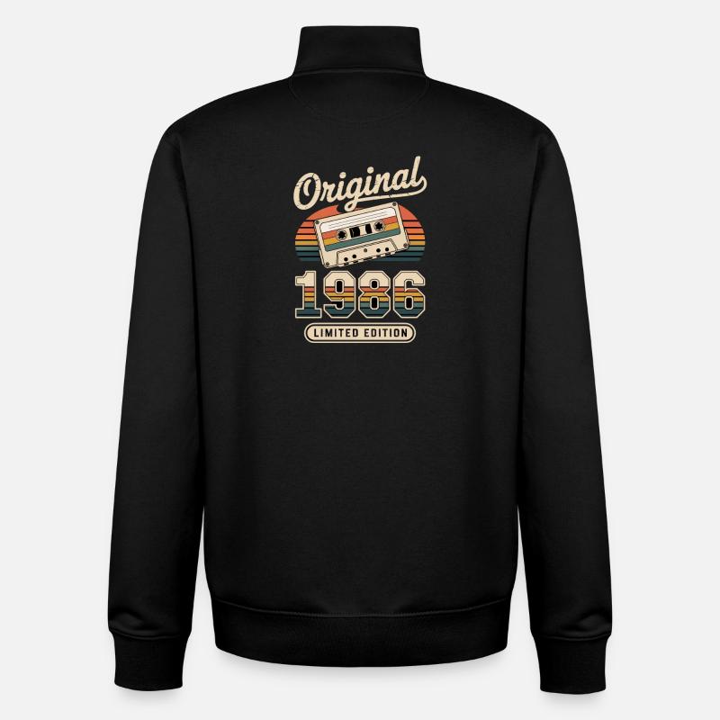 Edition limitée 1986 - Sweat zippé unisexe en coton bio Stanley/Stella - noir