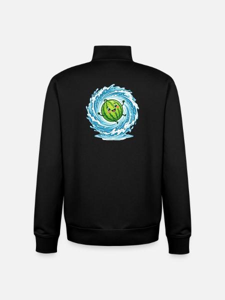 Splashing Watermelon Summer Pool Vibes Ladies - Unisex Organic Zip Sweatshirt by Stanley/Stella - black