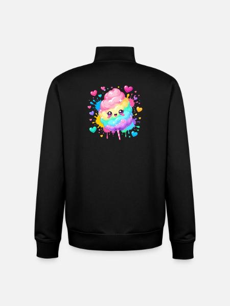 Regenbogen Zuckerstange Herzglück - Unisex Organic Zip Sweatshirt von Stanley/Stella - Schwarz