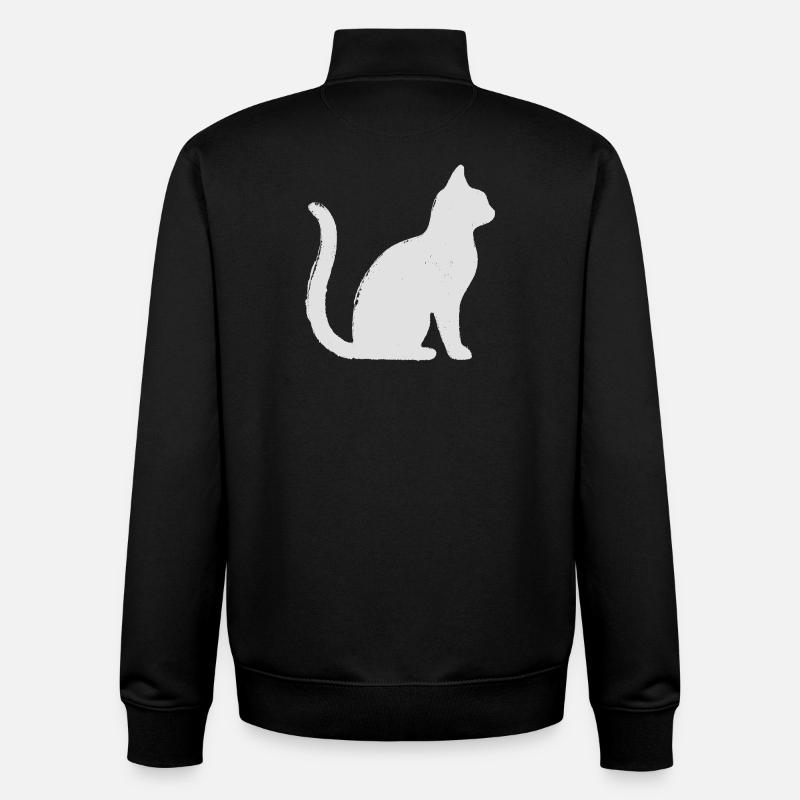 Katze - Unisex Organic Zip Sweatshirt von Stanley/Stella - Schwarz