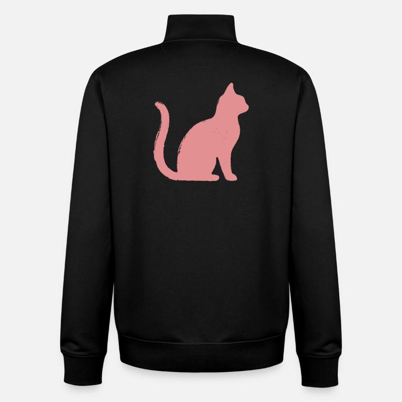 Katze Umriss - Pastell - Unisex Organic Zip Sweatshirt von Stanley/Stella - Schwarz