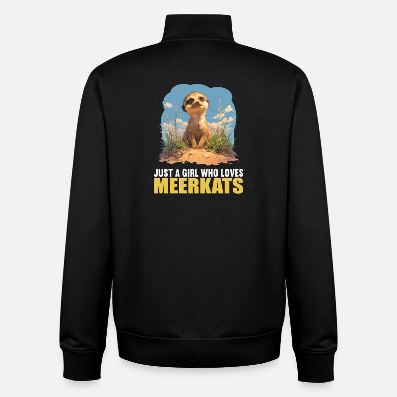 Suricate Erdmännchen - Sweat zippé unisexe en coton bio Stanley/Stella - noir