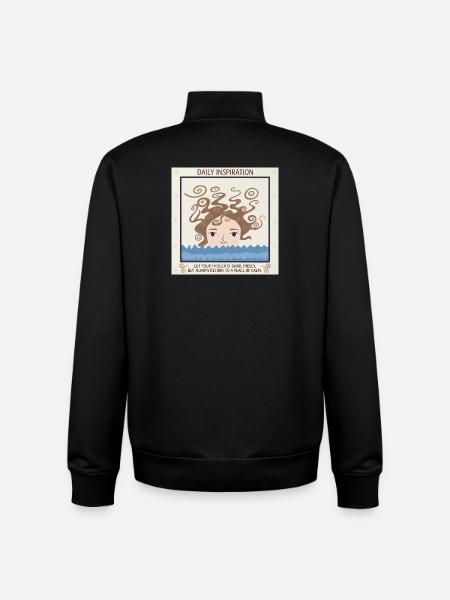 Mer de Tranquillité et de Pensées - Sweat zippé unisexe en coton bio Stanley/Stella - noir