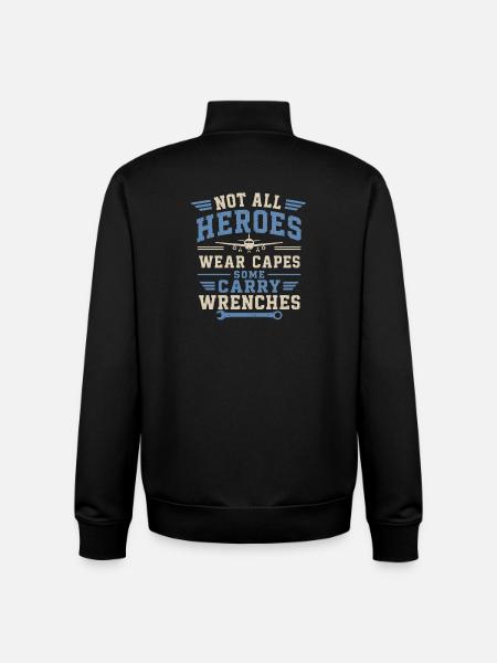 Aircraft Mechanic Aviation Technology Maintenance - Unisex Organic Zip Sweatshirt by Stanley/Stella - black