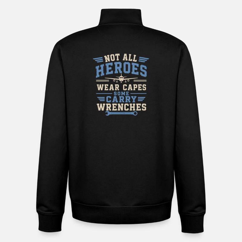 Flugzeugmechaniker Luftfahrt Technik Wartung - Unisex Organic Zip Sweatshirt von Stanley/Stella - Schwarz