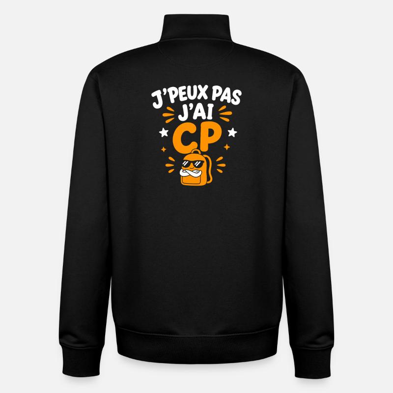 J'peux pas j'ai CP - Sweat zippé unisexe en coton bio Stanley/Stella - noir