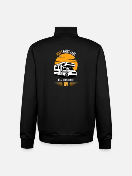 Real Men Drive RV - Unisex Organic Zip Sweatshirt von Stanley/Stella - Schwarz