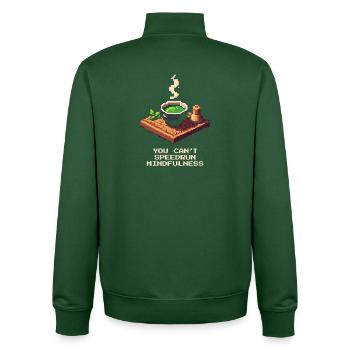 La pleine conscience n’est pas un speedrun | Pixel Gaming - Sweat zippé unisexe en coton bio Stanley/Stella - vert bouteille - Dos - AI Model Male 185 dark (185cm)