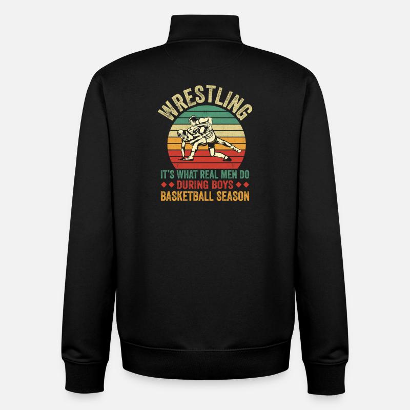 Ringen vs Basketball Retro-Design - Unisex Organic Zip Sweatshirt von Stanley/Stella - Schwarz